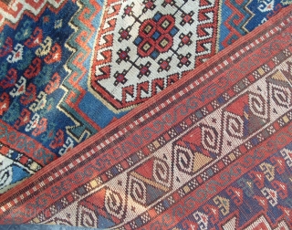 Caucasian Kazak Rug, 82x49 inches (209x125cm), excellent condition, late 19th century.  www.RugSpecialist.com, address: Binbirdirek Mah, Peykhane Cad, Ersoy Apt, No 48/2, Sultanahmet, Istanbul, Turkey (200 yards to Sultan Ahmet/Blue Mosque)  