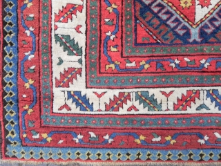 East Caucasian long Rug, 7.10x3.11 ft (245x122cm), Excellent Condition with full pile, second half 19th Century,                 