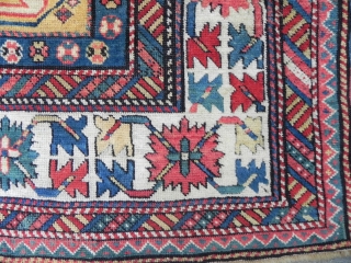 Antique Caucasian Kazak Rug, 8.7x4.4 ft                           