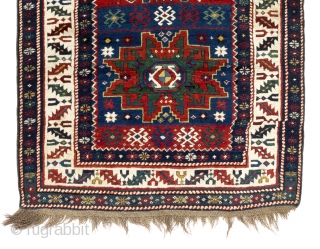 NE Caucasian long Rug, 3.8x8.2 ft (111x250 cm). ca 1900. Excellent original condition, full pile, all rich natural dyes. No repairs, no issues. Acquired from a nice gentleman in Philly.   