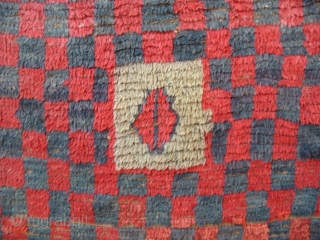 An unusual Tulu Rug from Central Anatolia, early 20th Cen. 47x47 inches (119x119 cm), www.rugspecialist.com                  