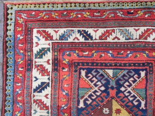 antique eastern Caucasian long rug runner, 3.11x7.10 ft (122x245 cm), soft lustrous lamb`s wool, full pile throughout, all natural dyes, very good condition, second half 19th century. www.RugSpecialist.com     