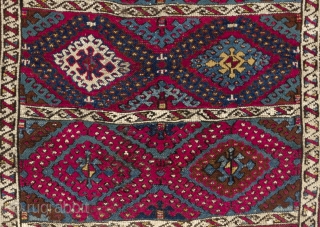 Kurdish Rug, East Anatolia, late 19th Century. 3.9 x 7.3 Ft  (114x221)                    