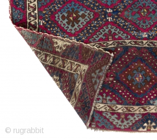 Kurdish Rug, East Anatolia, late 19th Century. 3.9 x 7.3 Ft  (114x221)                    