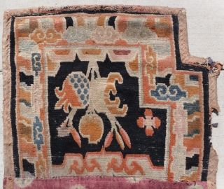 An antique Saddle Rug from the Kingdom of Bhutan, aprox 3.6 x 2 ft.                   