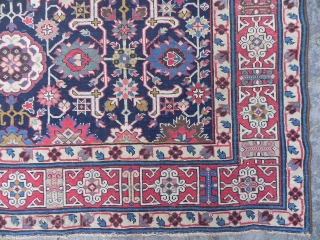 Antique Caucasian Baku Khelleh or Kelleh Carpet, a so called Afshan Kuba long rug, ca 1800, This is the most finely woven and widest of all this type I have seen, very  ...