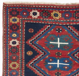 Armenian Kazak Rug, 4'6" x 7' (136x210 cm), ca 1910. Full pile, very good condition, no issues, all original.              