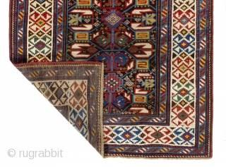 Unusual Caucasian Daghestan Runner in very good condition, 45x114 inches (114x290 cm), 19th Century                   