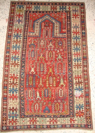 Shirvan Prayer Rug, second half 19th century, good condition, alluring colours. www.RugSpecialist.com                     