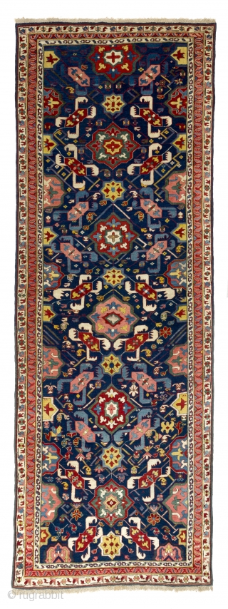 An Alpan Kuba Runner from Out of this World! Acquired from a private collection in California. 4x11 ft (116x333 cm.). 19th Cen. Please enquire for more info.      