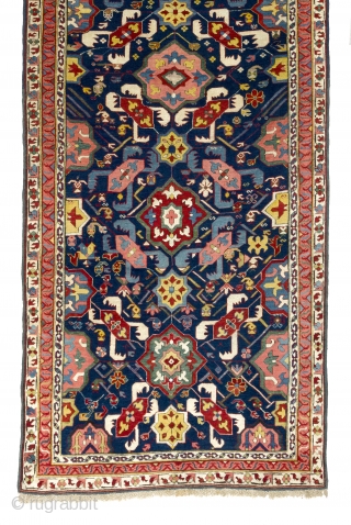 An Alpan Kuba Runner from Out of this World! Acquired from a private collection in California. 4x11 ft (116x333 cm.). 19th Cen. Please enquire for more info.      