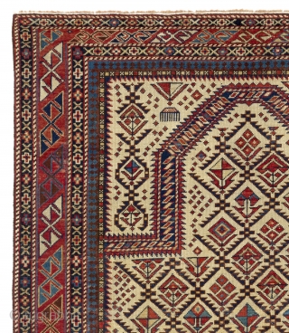 Shirvan Prayer Rug, 3'10" x 4'9" (117x145 cm), ca 1880.                       