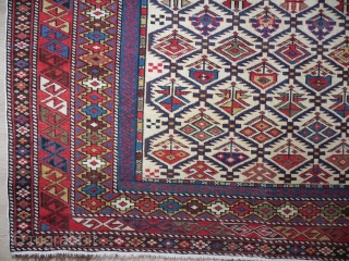 Antique Caucasian Shirvan Rug, 5.11x3.11 ft, late 19th Century, excellent condition.                      