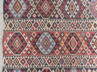 Caucasian Shirvan Kilim, 305x152 cm, mid 19th Century, original as found, wonderful mellow colours (far better in flesh), very fine weave and excellent drawing.  www.RugSpecialist.com, Binbirdirek Mah, Peykhane Cad, Ucler Sokak,  ...