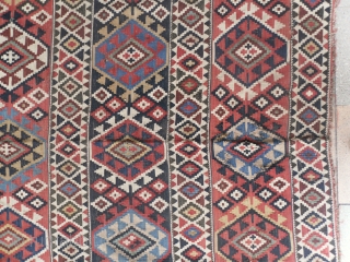 Caucasian Shirvan Kilim, 305x152 cm, mid 19th Century, original as found, wonderful mellow colours (far better in flesh), very fine weave and excellent drawing.  www.RugSpecialist.com, Binbirdirek Mah, Peykhane Cad, Ucler Sokak,  ...