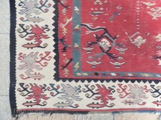 Sharkoy Kilim, Eastern Europe, second half 19th Century, 200x129 cm, good condition, original as found.  www.RugSpecialist.com, Binbirdirek Mah, Peykhane Cad, Ucler Sokak, Ersoy Apt, No 48/2, Sultanahmet, Istanbul, Turkey. since 1991. 