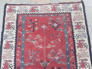 Sharkoy Kilim, Eastern Europe, second half 19th Century, 200x129 cm, good condition, original as found.  www.RugSpecialist.com, Binbirdirek Mah, Peykhane Cad, Ucler Sokak, Ersoy Apt, No 48/2, Sultanahmet, Istanbul, Turkey. since 1991. 