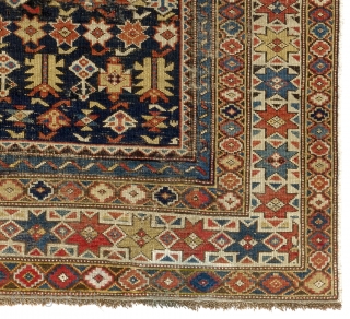 Antique Caucasian Shirvan Chi Chi Rug. 4x5 ft . (120x147 cm). Ca 1870                    