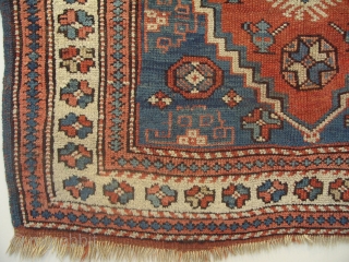 A Kozak Rug, West Anatolia. Bergama Region, ca 1880, Original good condition. 38x46 inches. Pictures taken indoor, looks much better in flesh.. www.rugspecialist.com          