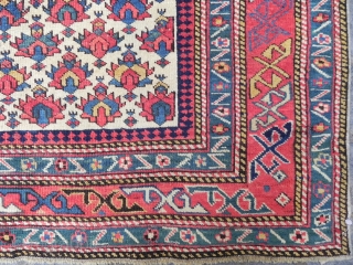 Fine Antique Caucasian Shirvan Rug, 170x122 cm (5.6x3.10 ft). The rug has no more than 1% restoration! please look at the last photo which is taken the day it was acquired, before  ...