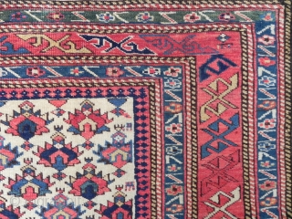 Fine Antique Caucasian Shirvan Rug, 170x122 cm (5.6x3.10 ft). The rug has no more than 1% restoration! please look at the last photo which is taken the day it was acquired, before  ...