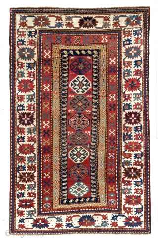 Antique Caucasian Kazak Rug, 5'2" x 8'2" - 158x251 cm, ca 1875. no 4086                   