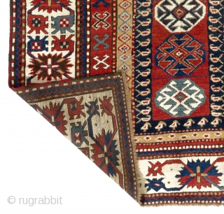 Antique Caucasian Kazak Rug, 5'2" x 8'2" - 158x251 cm, ca 1875. no 4086                   