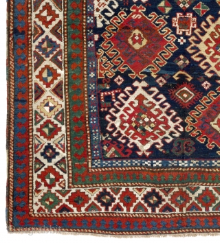 Colorful Antique Caucasian Bordjalou Kazak Rug, 5'3" x 7'6" - 160x230 cm. ca 1880.                   