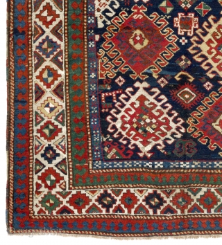 Antique Caucasian Bordjalou Kazak Rug, 5'3" x 7'6" - 160x230 cm. ca 1880.                    