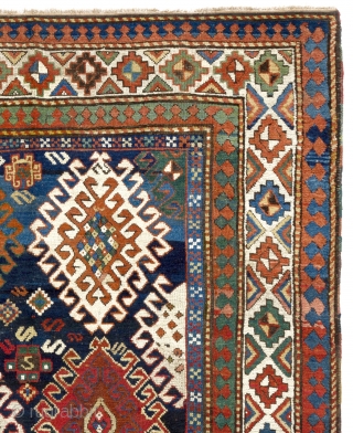 Colorful Antique Caucasian Bordjalou Kazak Rug, 5'3" x 7'6" - 160x230 cm. ca 1880.                   