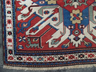 A Chelaberd Rug (so called sunburst or eagle kazak), Karabagh Region in Southern Caucasus, late 19th Century, 4.5 x 7.2 ft.            