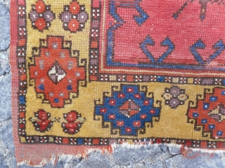 A child`s prayer rug from Konya, Central Anatolia. 33x33 inches (84x84cm), 1st half 19th Century. Original as found, can be restored professionally with recycled wool if requested. www.RugSpecialist.com , Binbirdirek Mah, Peykhane  ...