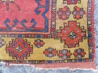 A child`s prayer rug from Konya, Central Anatolia. 33x33 inches (84x84cm), 1st half 19th Century. Original as found, can be restored professionally with recycled wool if requested. www.RugSpecialist.com , Binbirdirek Mah, Peykhane  ...