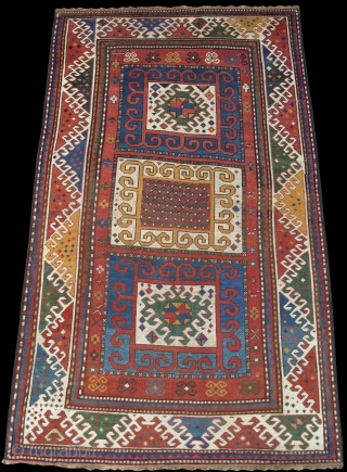 Caucasian Borchalo Kazak Rug, 7.8x4.5 ft (238x138cm), second half 19th century.                      