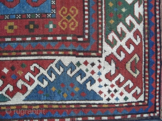 Caucasian Borchalo Kazak Rug, 7.8x4.5 ft (238x138cm), second half 19th century.                      