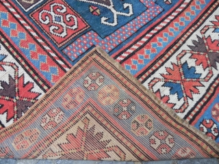 Caucasian Kazak Rug, 244x122 cm (8x4 ft), late 19th century.                       