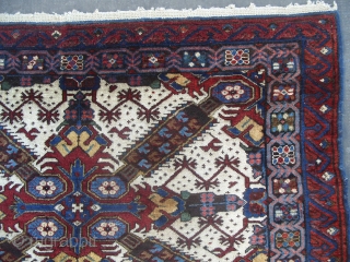 Caucasian Seichur Rug with so called St Andrew`s crosses, 7.1x4.1 ft (218x125 cm), good condition and colours, Full velvety wool pile on wool foundation, original ends and sides, late 19th Century.   ...