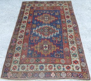 Kazak Rug, 19th century, very good condition and pile, great colours including the rare aubergine. www.RugSpecialist.com, address: Binbirdirek Mah, Peykhane Cad, Ersoy Apt, No 48/2, Sultanahmet, Istanbul, Turkey (200 yards to Sultan  ...