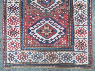 Caucasian Kazak Rug, 7x3.9 ft (213x119 cm), 19th Century                        