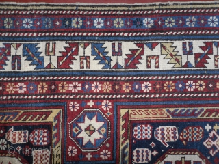 shirvan baku long rug. 19th century. as found, untouched, virgin, not restored, not washed, dusty                  