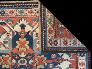 Chelaberd Rug (Eagle Kazak), Karabagh, Southern Caucasus. Excellent condition, no repairs, medium wool pile on wool foundation. late 19th Century. www.rugspecialist.com            