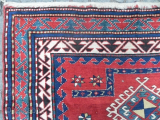 Caucasian Bordchalou Kazak Rug, 7.10 x 5.4 ft (242x165 cm), ca 1900                     