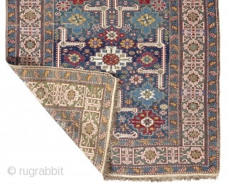 Antique Karaqashli Kuba Rug, NE Caucasus, 19th Century. Very good condition, all original, No repairs. All natural dyes.  4 x 9 Ft (120x276 cm)        