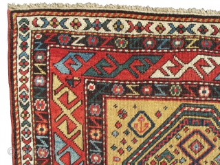 Caucasian Shirvan Marasali Rug with great colours and in good condition.  Size: 0.90 x 1.41 m (2'11" x 4'7"). Second half 19th Century. www.rugspecialist.com        