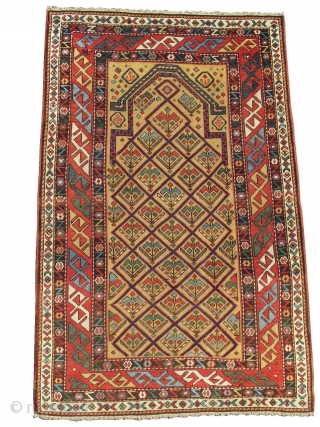 Caucasian Shirvan Marasali Rug with great colours and in good condition.  Size: 0.90 x 1.41 m (2'11" x 4'7"). Second half 19th Century. www.rugspecialist.com        