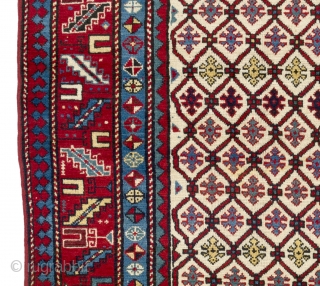 Antique Caucasian Kazak Rug, 4 x 7.2 Ft  (123x216 cm). Excellent original condition, no repairs, no issues, full pile, soft lustrous lambswool, clean and ready to go. Purchased from a NY  ...