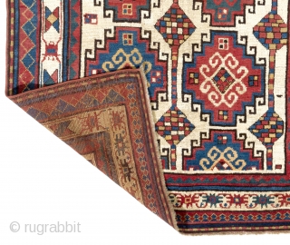 Antique Kazak rug with Moghan (Memling) Guls, South Caucasus - Azerbaijan, 19th century, 124x182 cm (49x72 inches)                