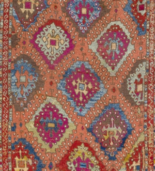 Antique Kurdish Rug with diamond lattice design, East Anatolia, possibly Sarkisla (Şarkışla) in Sivas Region, 19th Century.                