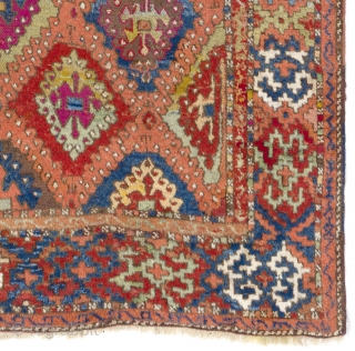 Antique Kurdish Rug with diamond lattice design, East Anatolia, possibly Sarkisla (Şarkışla) in Sivas Region, 19th Century.                