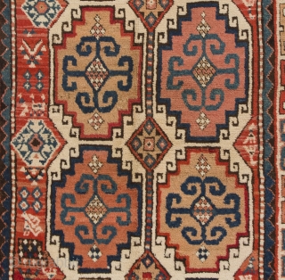 An Outstanding Antique Moghan Rug, Southern Caucasus, 4.1 x 7.6 Ft  (125x230 cm). Full pile, very good condition, all original as found, no repairs, no issues.      